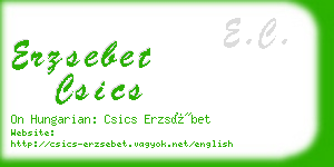 erzsebet csics business card